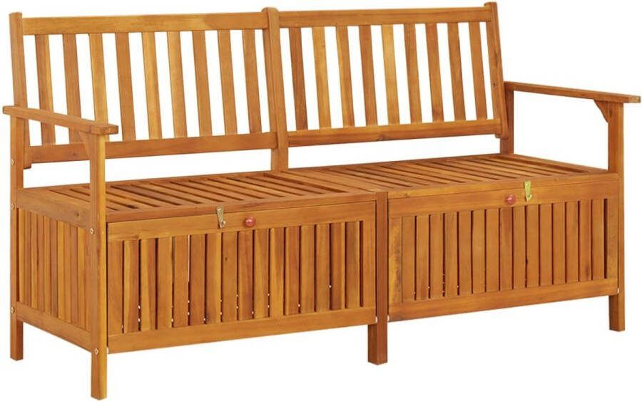 The Living Store Houten Opbergbank Acaciahout 148 x 62 x 84 cm Stabiele zitting