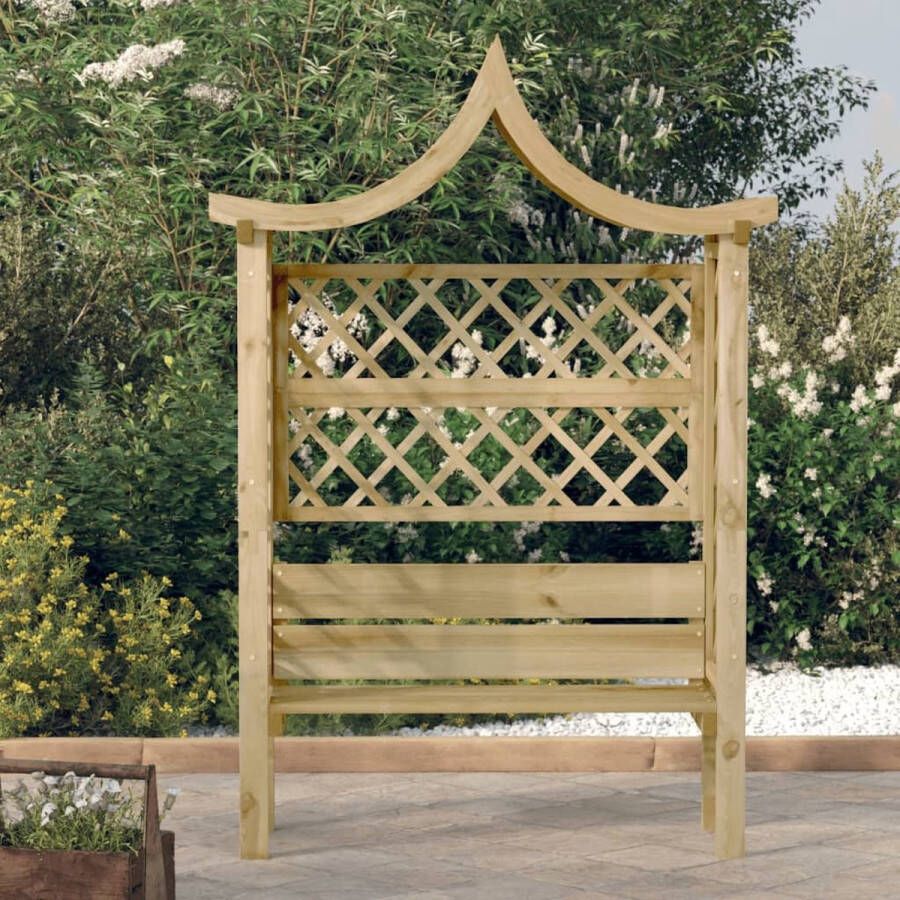 The Living Store Houten Pergola Tuinpergola 146 x 55 x 220 cm Groen geïmpregneerd