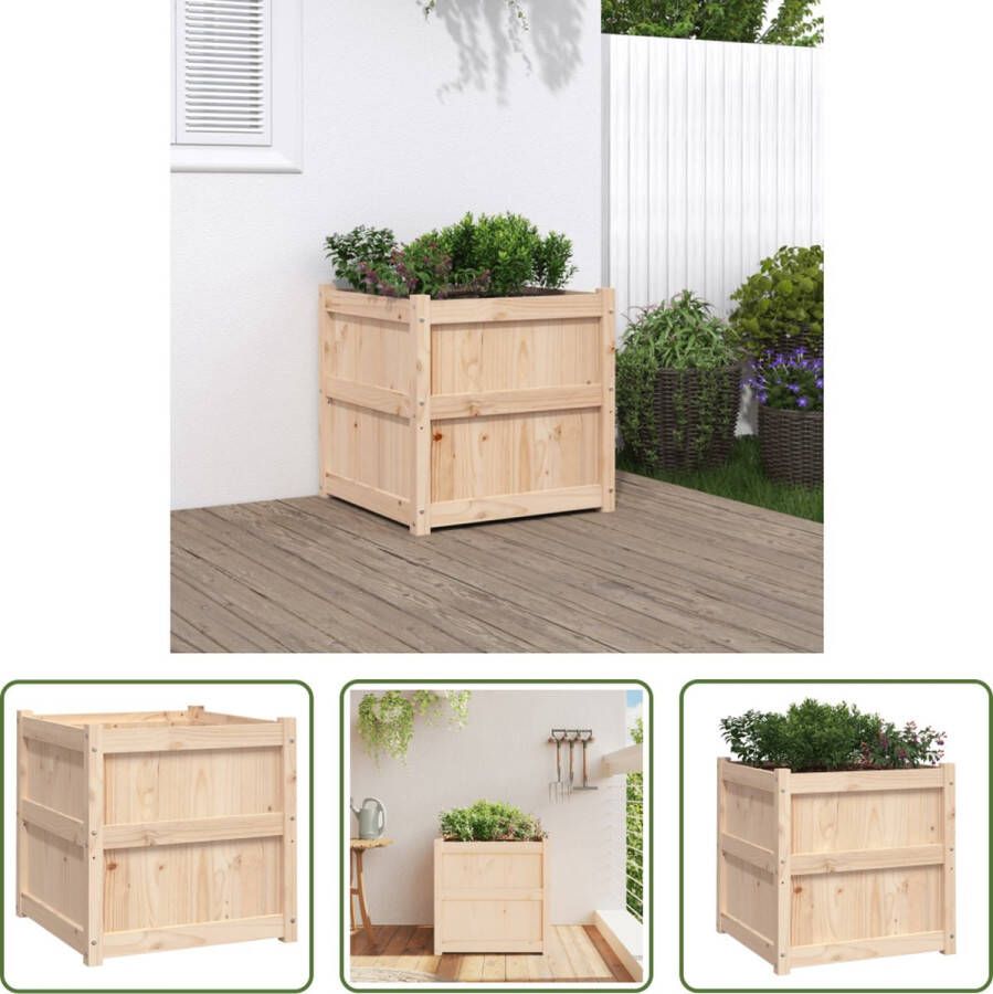 The Living Store Houten Plantenbak 60 x 60 x 60 cm Massief Grenenhout