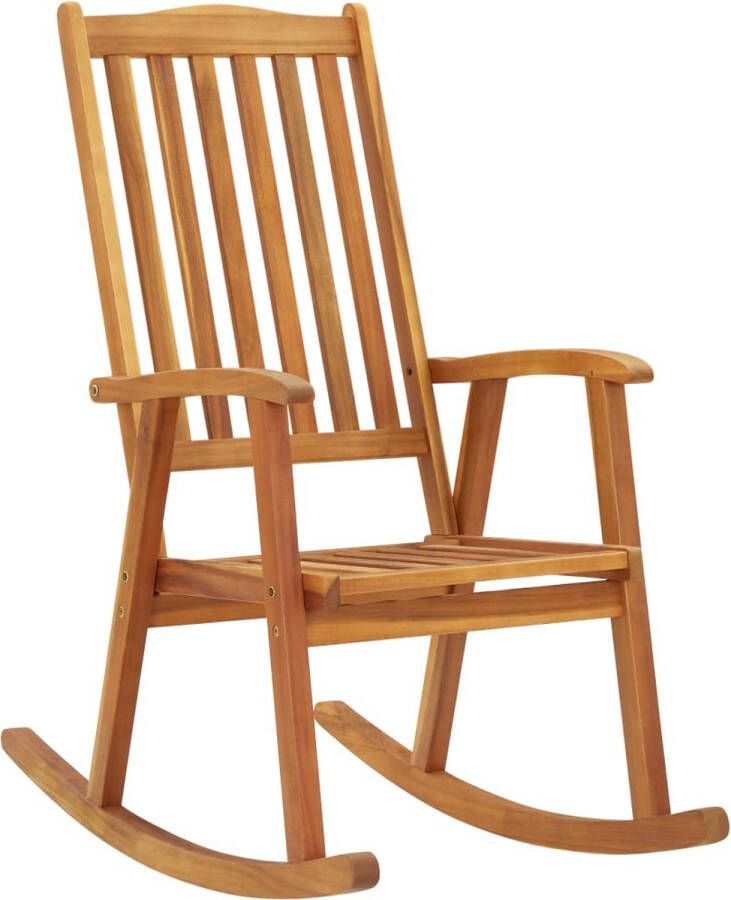 The Living Store Houten schommelstoel Vintage Massief acaciahout 57 x 100 x 117 cm Duurzaam