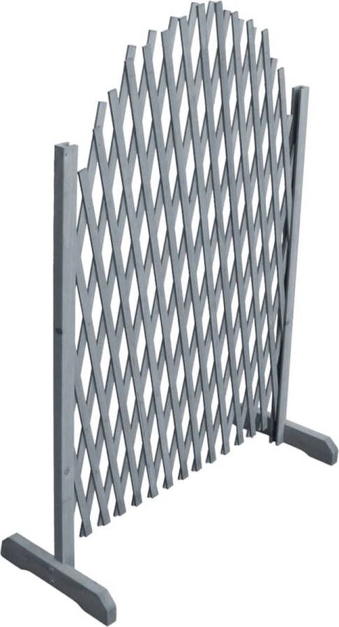 The Living Store Houten Schutting Grijs 180 x 100 cm Accordeonvouwsysteem