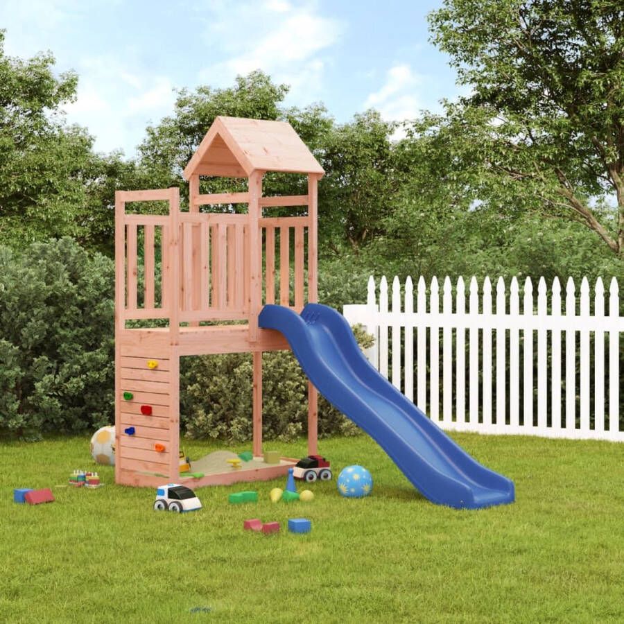 VidaXL The Living Store Houten Speelhuis Speeltoren met Glijbaan 246 x 112 x 214 cm