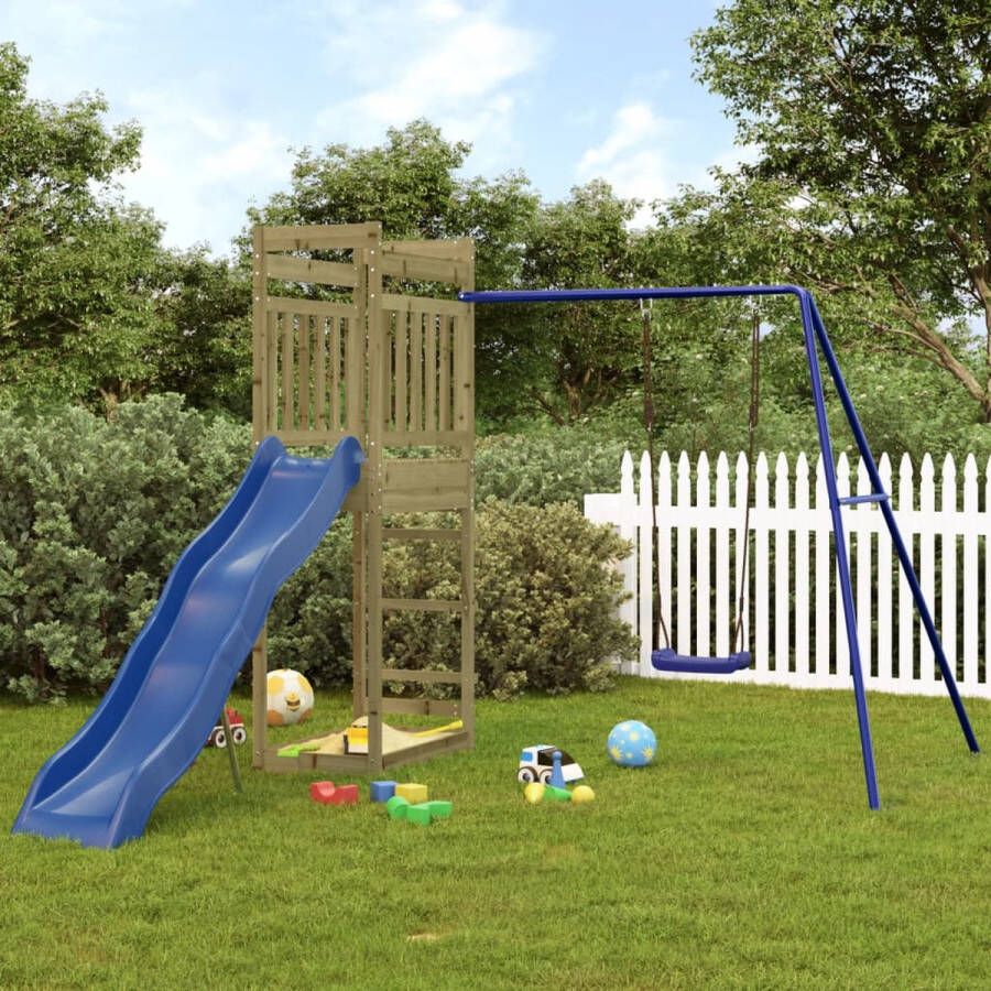 VidaXL The Living Store houten speelset speeltuin voor kinderen 242 x 349 x 207 cm duurzaam grenenhout
