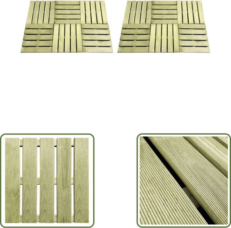 The Living Store Houten Terrastegels 50x50x3.2 cm Geïmpregneerd Grenenhout