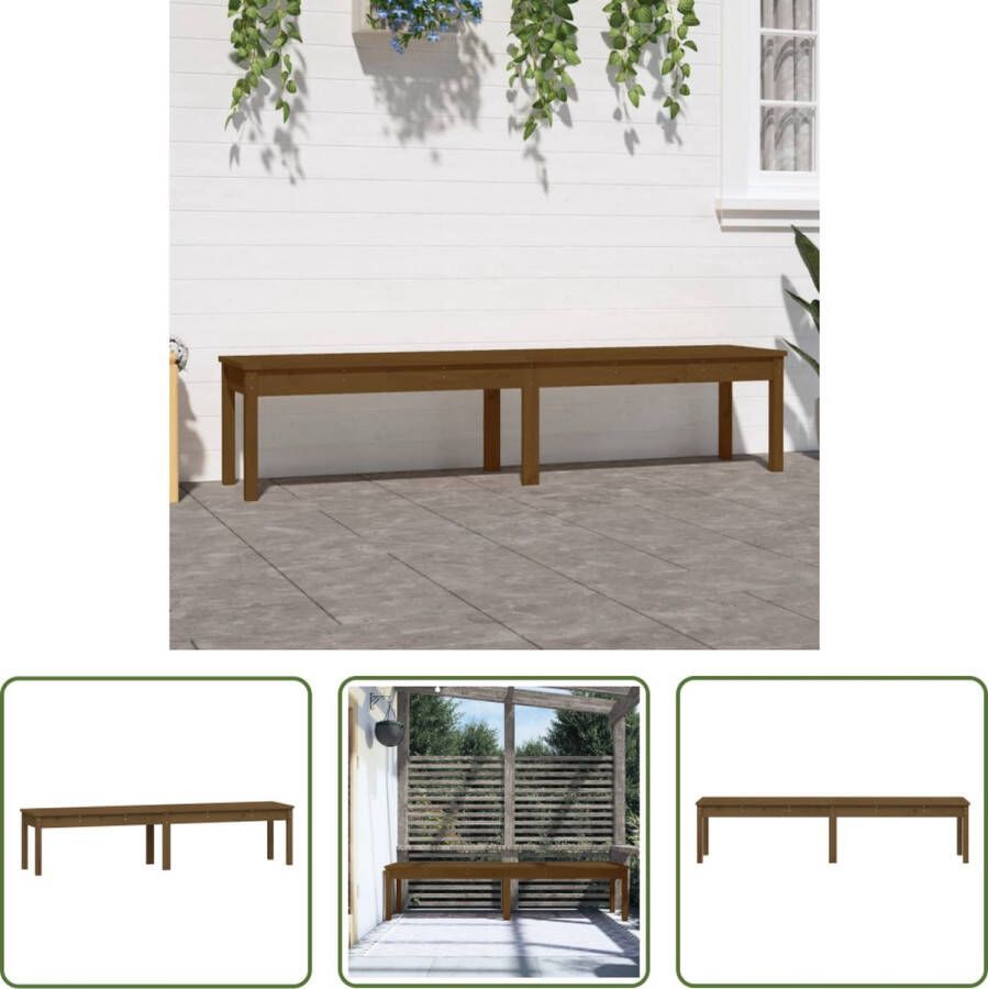 The Living Store Houten Tuinbank 203.5 x 44 x 45 cm Massief grenenhout Honingbruin