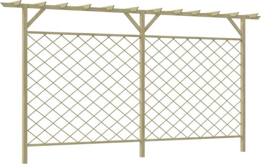 The Living Store Houten Tuinhek Latwerk en Pergola 335x200 cm Grenenhout Groen geïmpregneerd