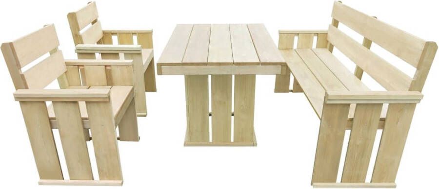 The Living Store Houten Tuinmeubelset Grenenhout 160 x 187 x 89 cm Rotbestendig