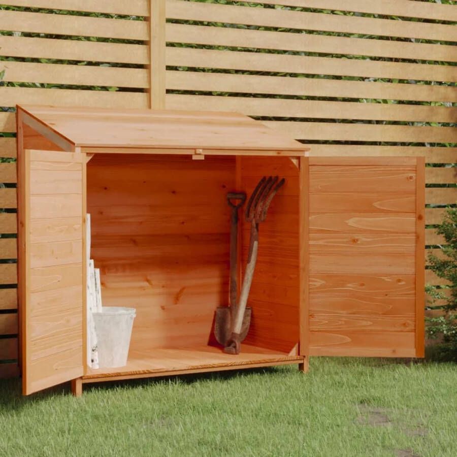 The Living Store Houten Tuinschuur Bruin 102 x 52 x 112 cm Massief Vurenhout