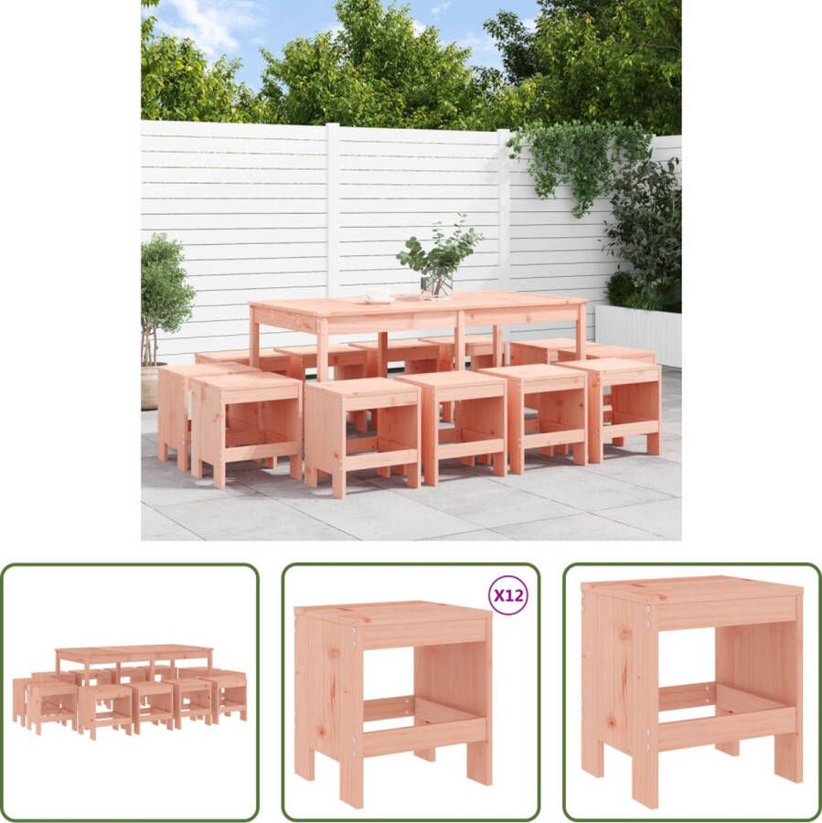 The Living Store Houten Tuinset Tuintafel 159.5 x 82.5 x 76 cm Tuinkruk 40 x 36 x 45 cm Massief Douglashout