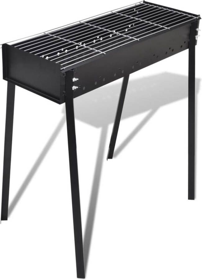 The Living Store houtskoolbarbecue staande bbq 75x28 cm meerdere functies