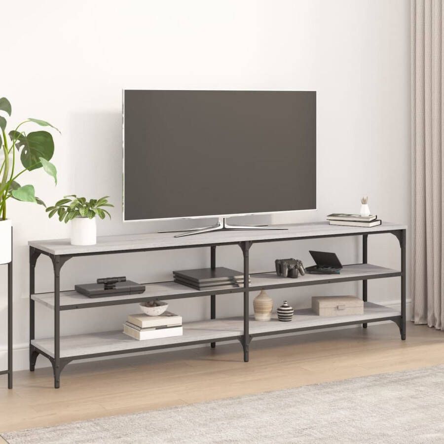 The Living Store Industrieel TV-meubel 160 x 30 x 50 cm Grijs Sonoma Eiken