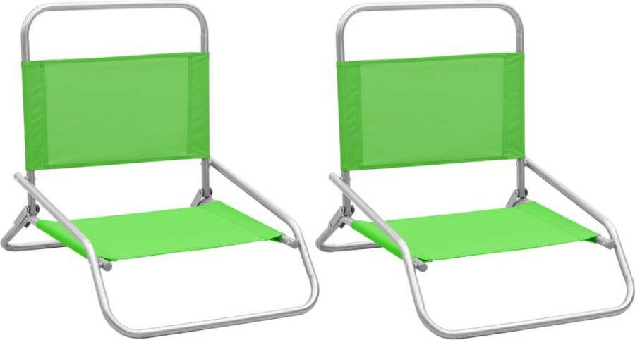 The Living Store Inklapbare Campingstoelenset Strandstoel Groen 51x61x58 cm