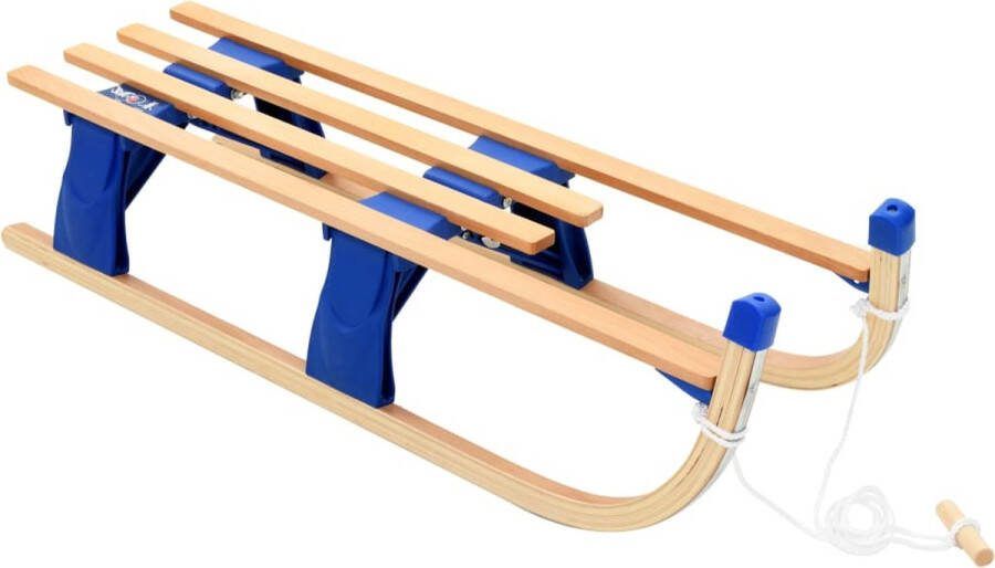 VidaXL The Living Store Inklapbare houten slee 110 cm Beige Blauw