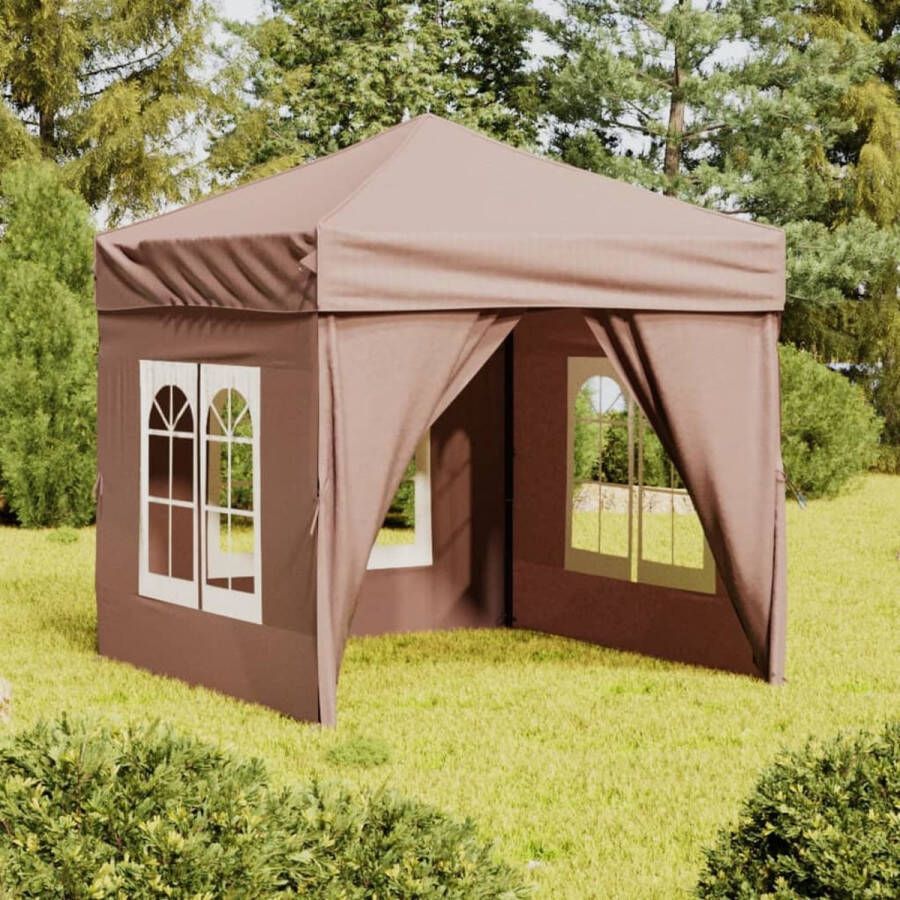 The Living Store Inklapbare Partytent 197.5 x 197.5 x 234 cm Taupe