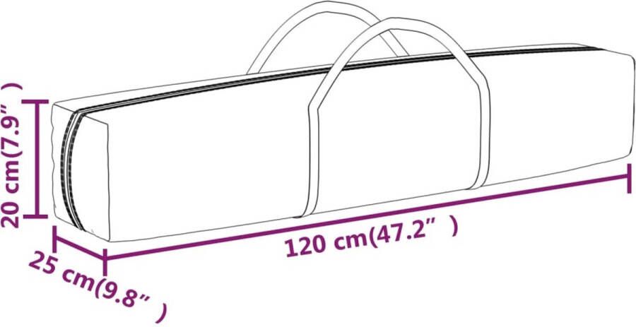 The Living Store Inklapbare Partytent 210D Oxford Stof Zijwanden Stalen Frame 197.5 x 197.5 x 234 cm