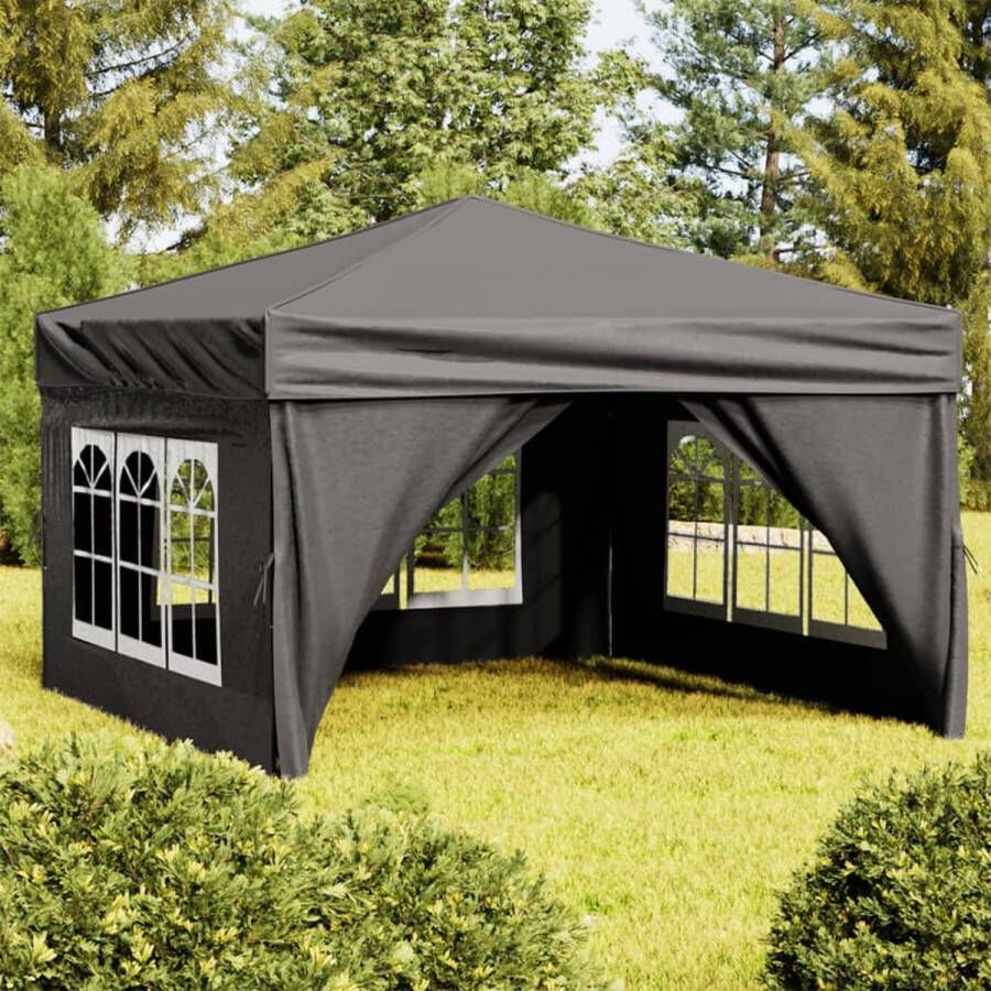 The Living Store Inklapbare Partytent 291 x 291 x 245 cm Antraciet