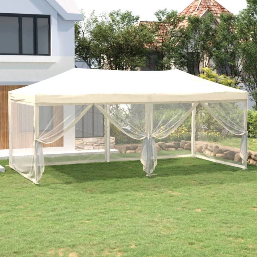 The Living Store Inklapbare Partytent 572 x 292 x 244 cm Crème