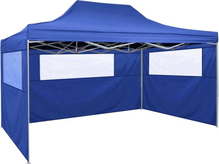 The Living Store Inklapbare tent 431x291x315 cm Blauw Waterdicht en UV-bestendig