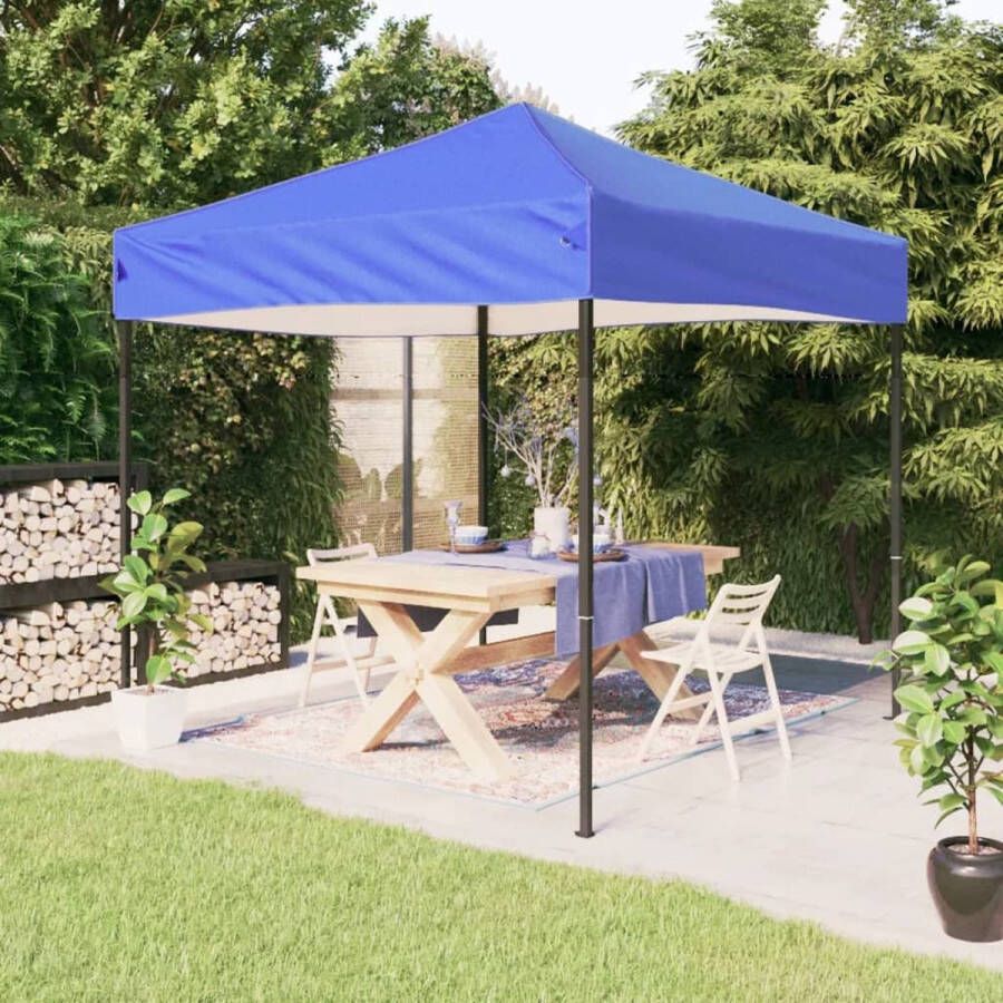 The Living Store Inklapbare tent Pavilion 200 x 200 x 235 cm Blauw 210D Oxford stof