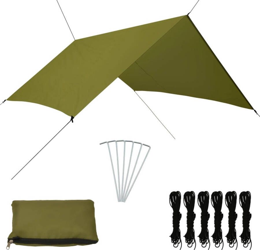 The Living Store Kampeerzeil Camping Outdoor 300 x 285 cm Groen