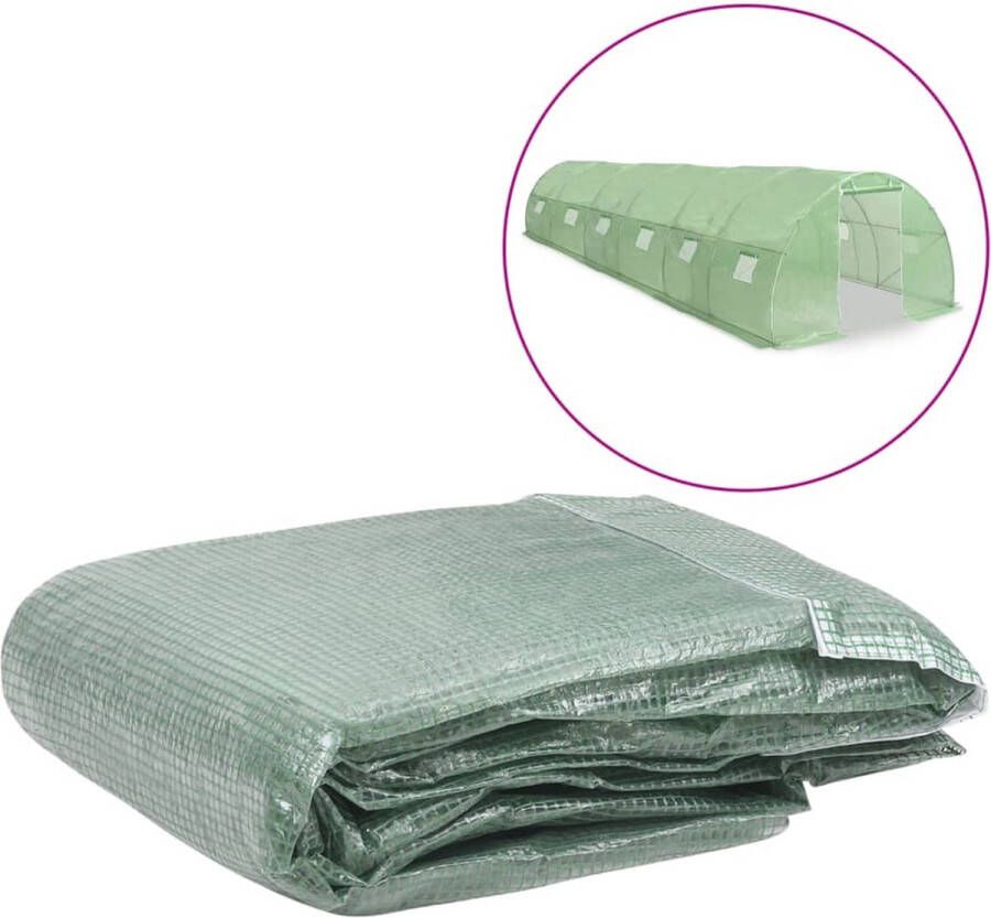 The Living Store Kashoes vervangende afdekhoes voor kweekkas 300 x 900 x 200 cm groen PE