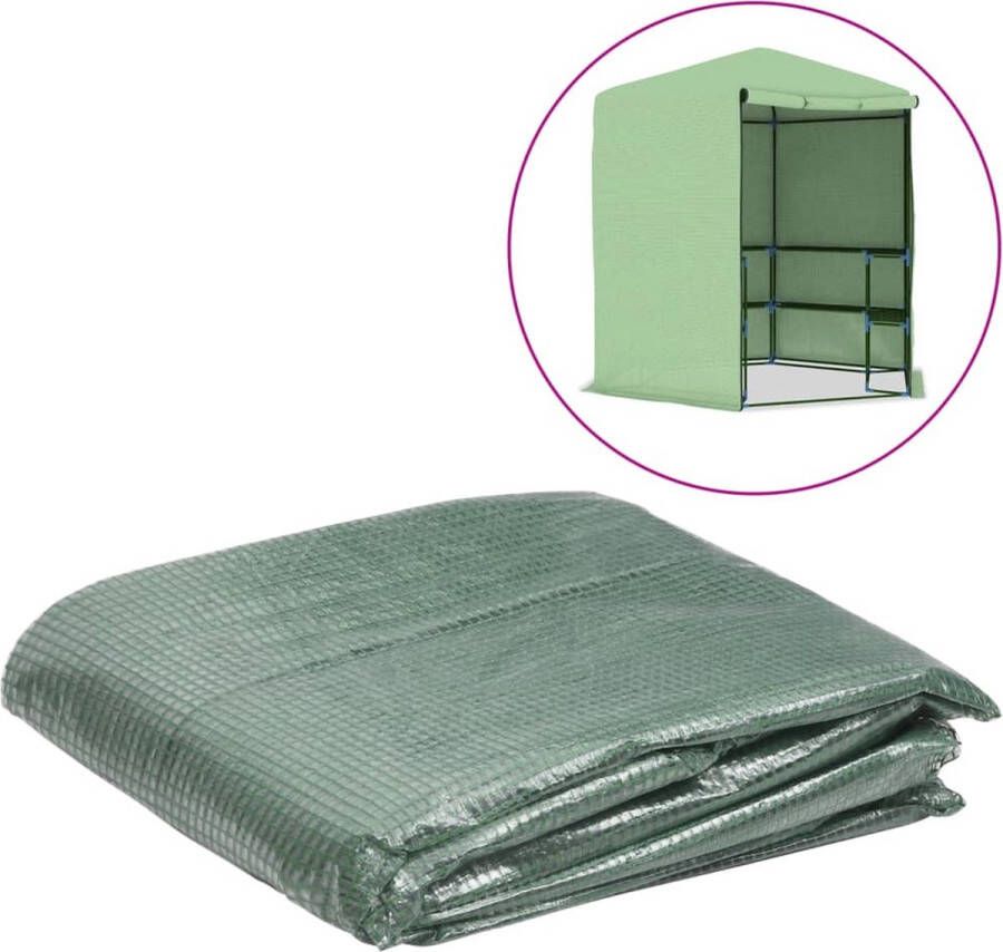 The Living Store Kashoes vervangende afdekhoes voor kweekkas groen 255 x 255 x 194 cm met deur