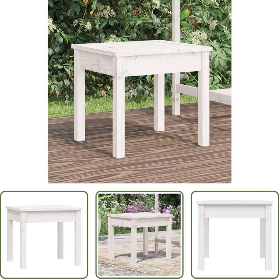 The Living Store Klassieke Houten Tuinbank Massief Grenenhout 50 x 44 x 45 cm Wit