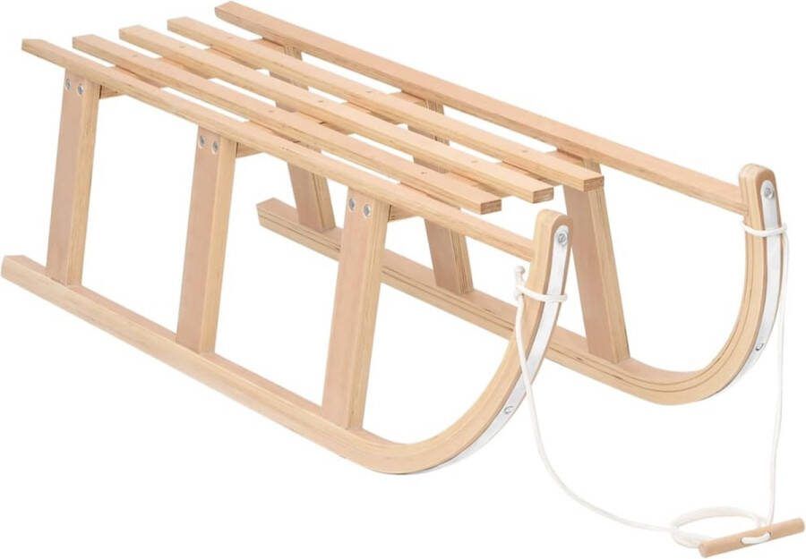 VidaXL The Living Store Klassieke sneeuwslee Stabiel multiplex Inclusief trekkoord Geschikt voor wintersport Eenvoudige montage 110x40x34 cm Draagvermogen 100 kg
