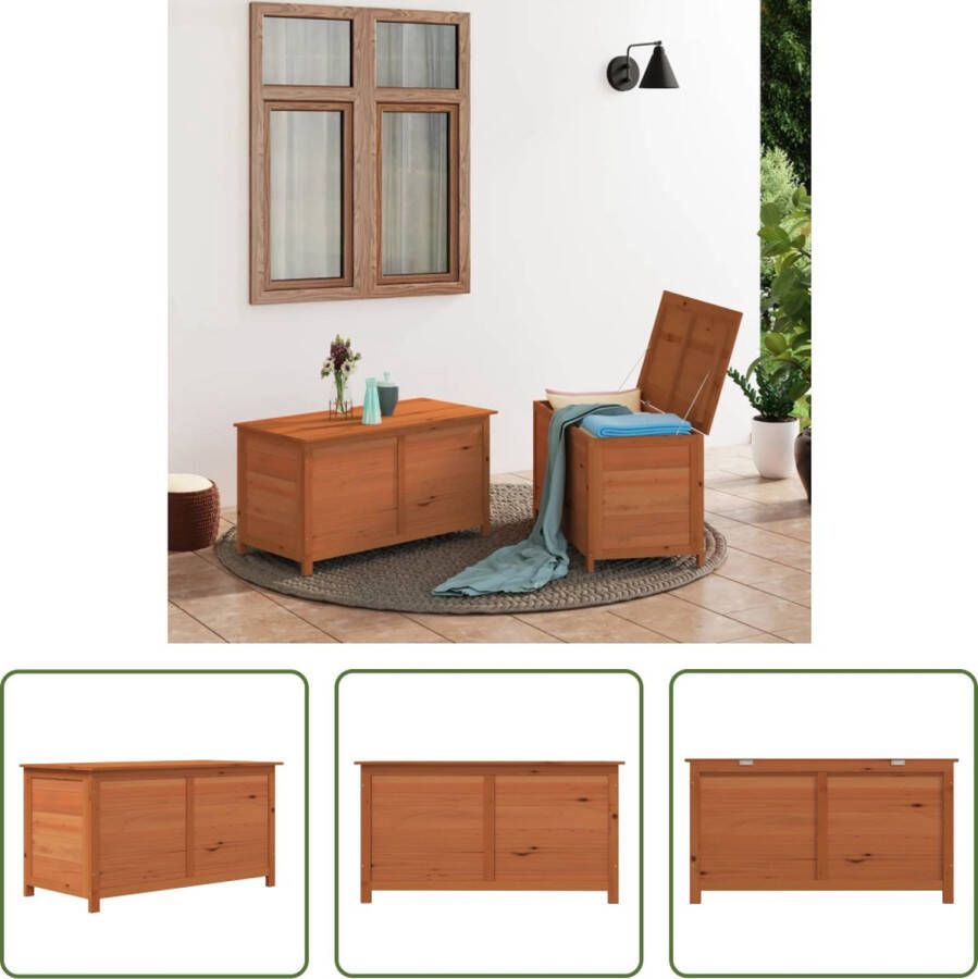 The Living Store Kussenbox Bruin Massief Vurenhout 100 x 50 x 56 cm Montage vereist