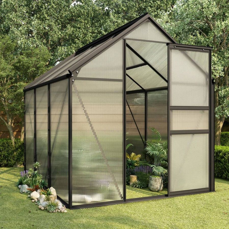 The Living Store Kweekkas Aluminium 190 x 190 x 125 195 cm Polycarbonaat