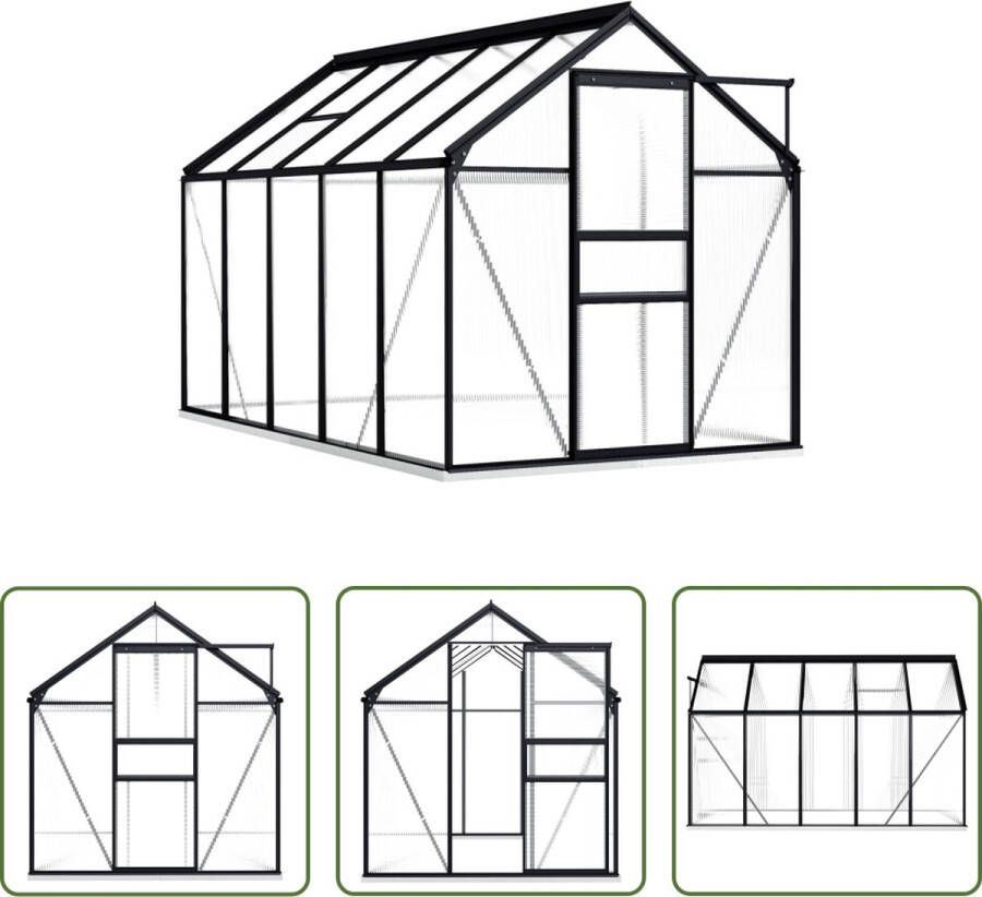 The Living Store Kweekkas Aluminium en polycarbonaat 190 x 310 x 132 202 cm Uv-bestendig