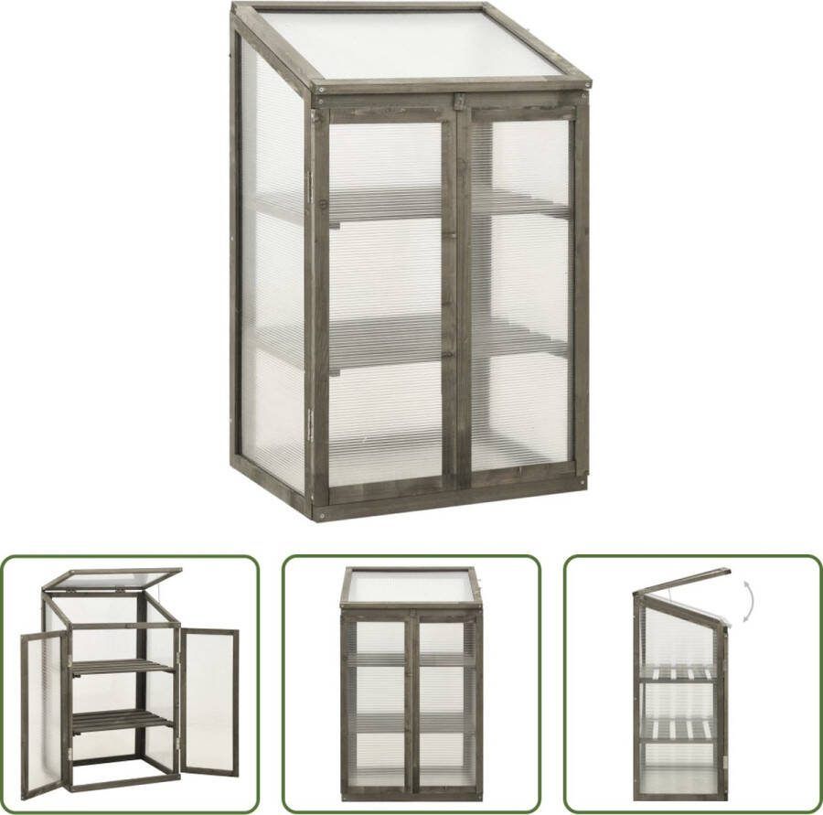 The Living Store Kweekkas Houten 60 x 45 x 85 100 cm PC-plaat