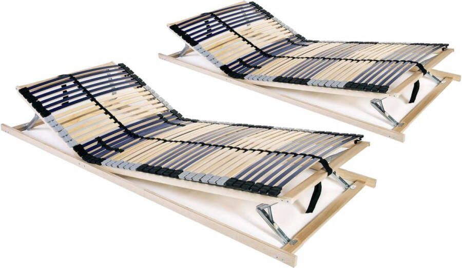 The Living Store Lattenbodem massief beukenhouten frame berkenhouten latten 195 x 90 x 10 cm verstelbaar 42 latten