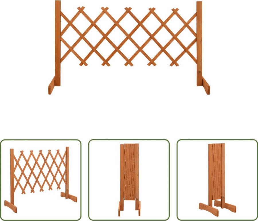 The Living Store Latwerk Massief Vurenhout Uitschuifbaar 120 x 60 cm Oranje