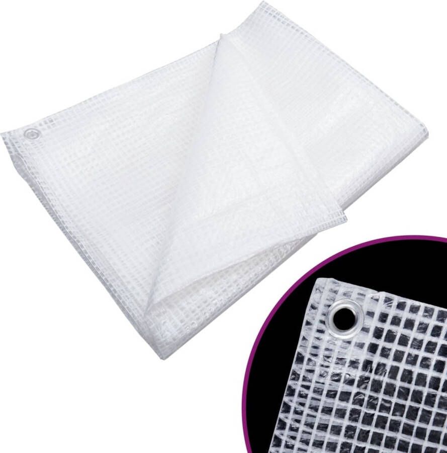 The Living Store Leno-zeil Bouwfolie 6x10m Whit LDPE HDPE Mesh 140g m²