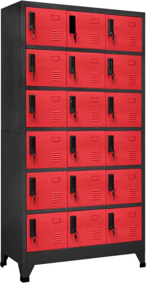 The Living Store Lockerkast Modern Opbergkast 90x40x180 cm Staal