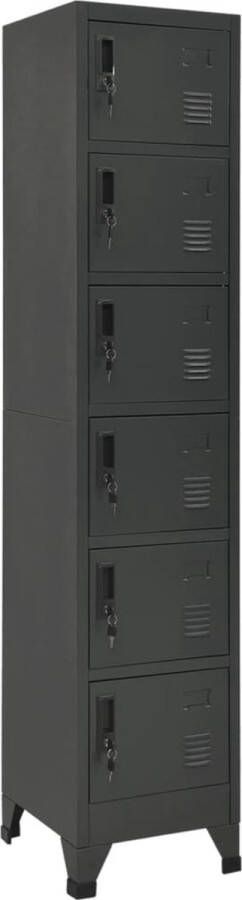 The Living Store Lockerkast Staal 38 x 40 x 180 cm Antraciet