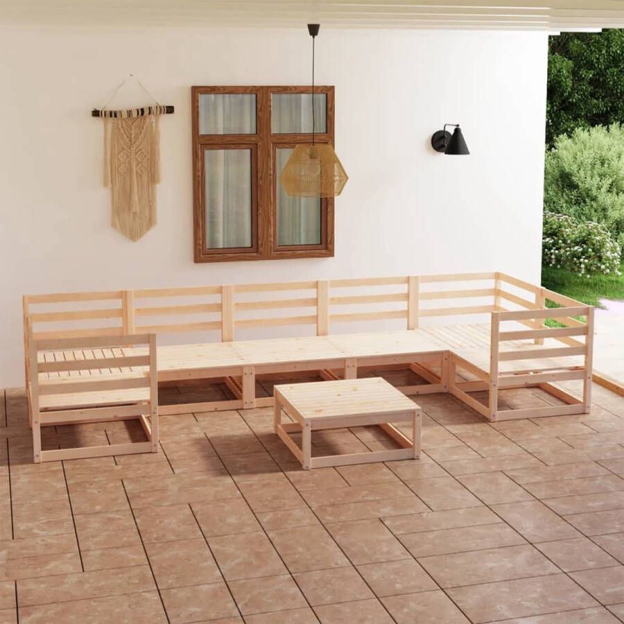 The Living Store Lounge tuinset Massief grenenhout Modulair 70 x 70 x 67 cm Onbehandeld