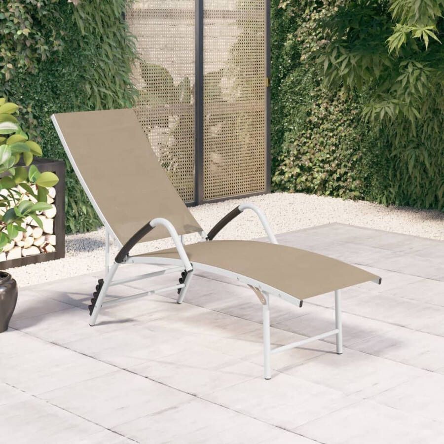 The Living Store Lounger Crème (170 193) x 60.5 x (96 51) cm Verstelbaar