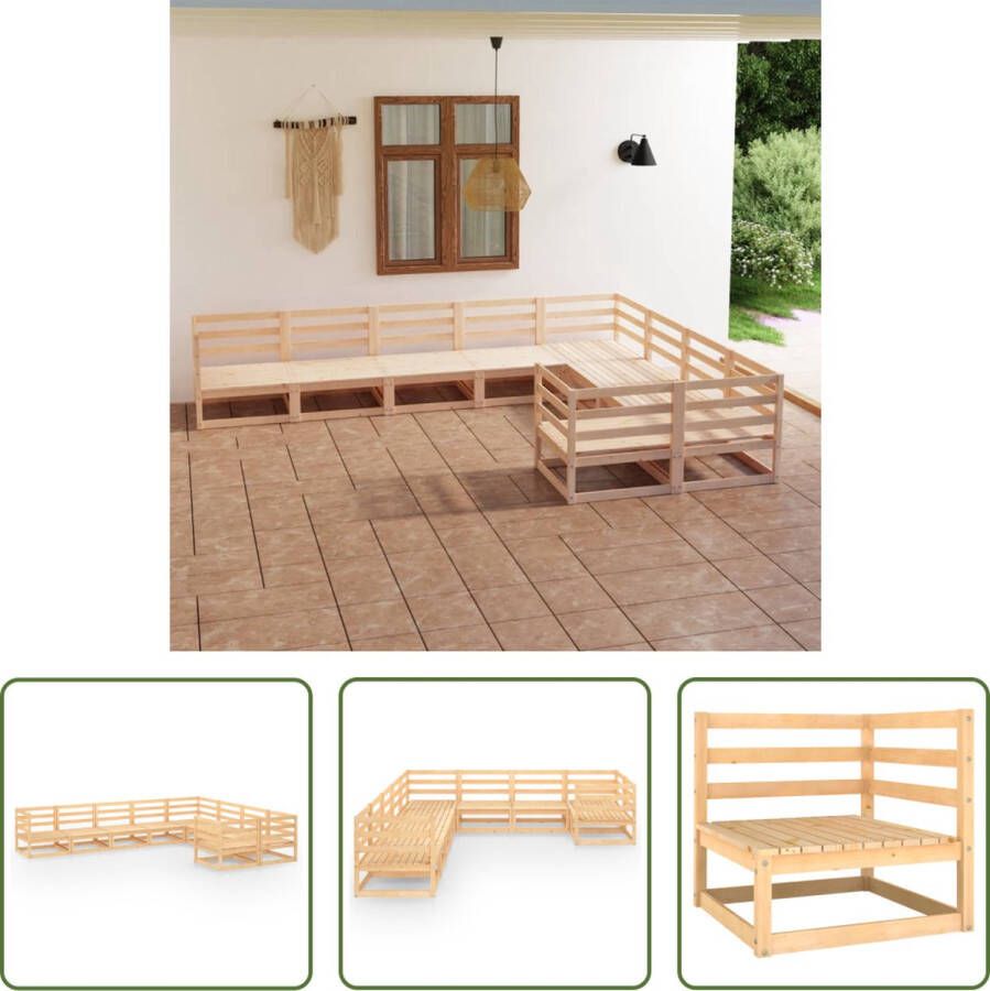 The Living Store Loungeset Grenenhout Modulaire tuinset 70x70x67 cm