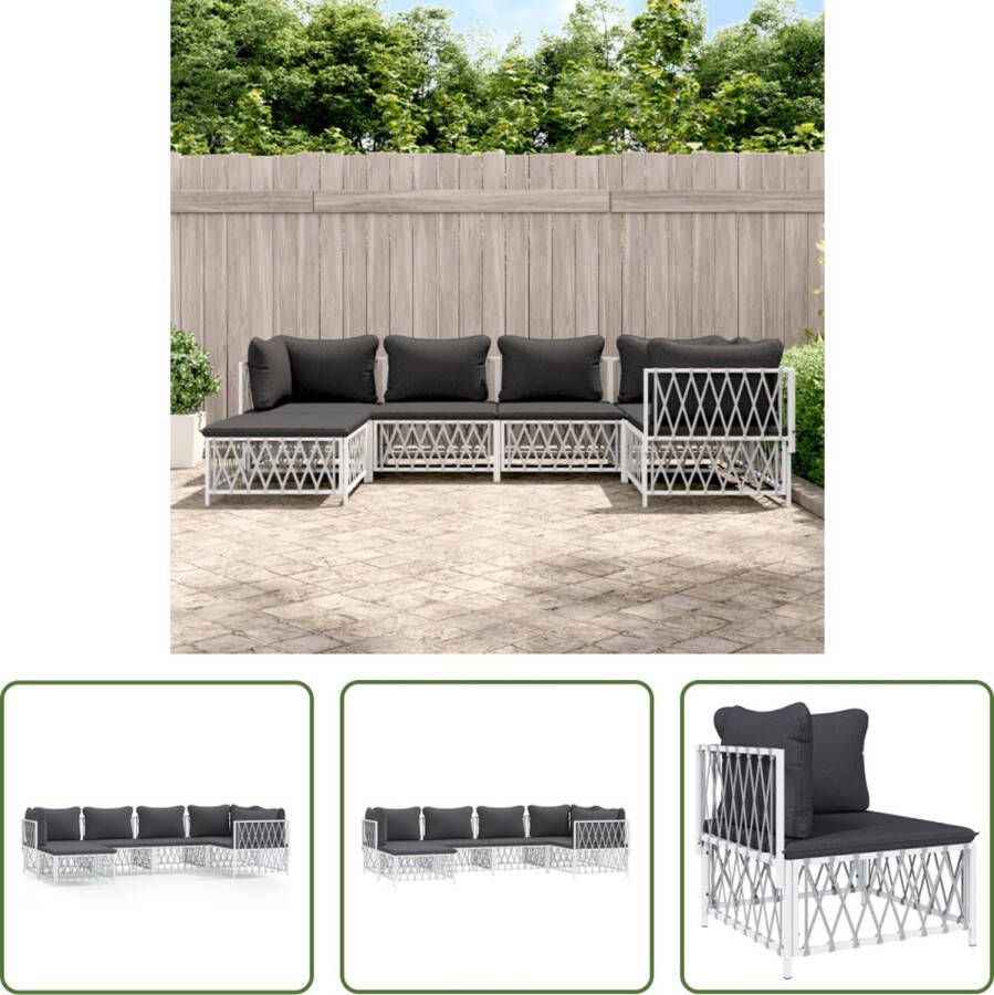 The Living Store Loungeset Tuinhoekbank 3x + Tuinmiddenbank 2x + Tuinvoetenbank 1x 72 x 72 x 66 cm Comfortabel en duurzaam