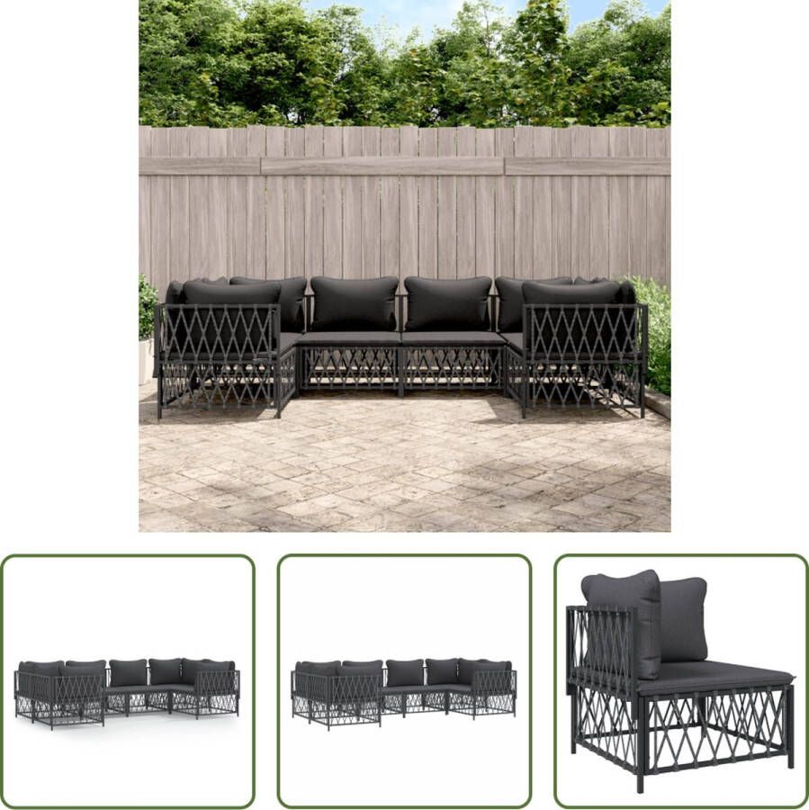 The Living Store Loungeset Tuinhoekbank 72 x 72 x 66 cm antraciet geweven stof