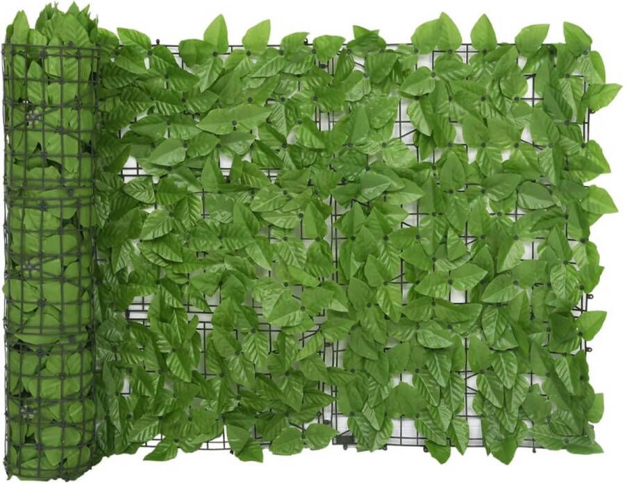 The Living Store Luifel Privacy Scherm 400 x 75 cm Groen Polyethyleen Stof