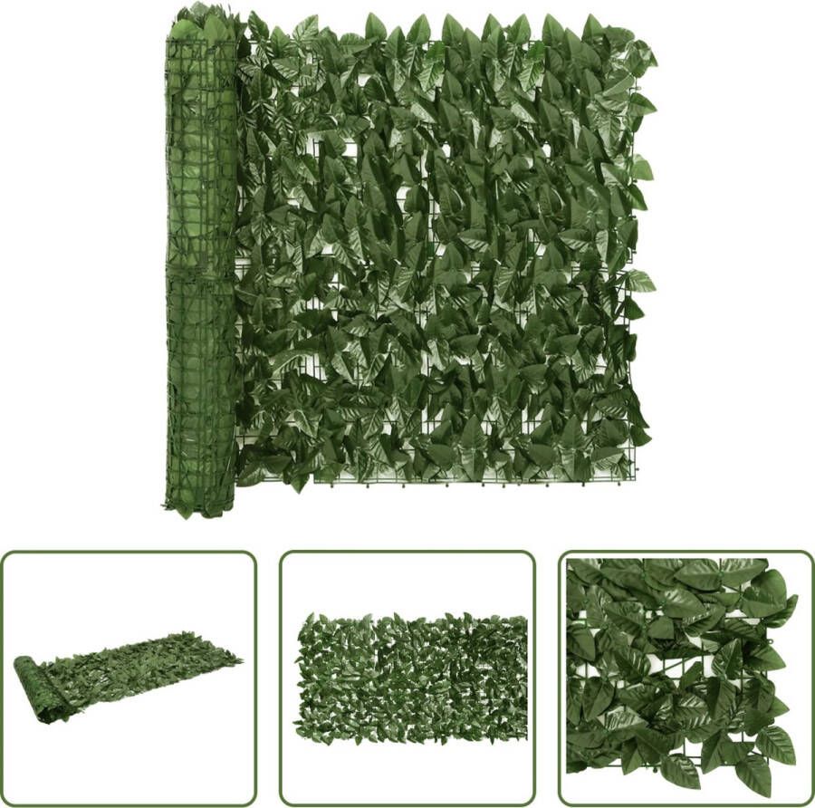 The Living Store Luifel Privacy Scherm 500 x 75 cm Donkergroen
