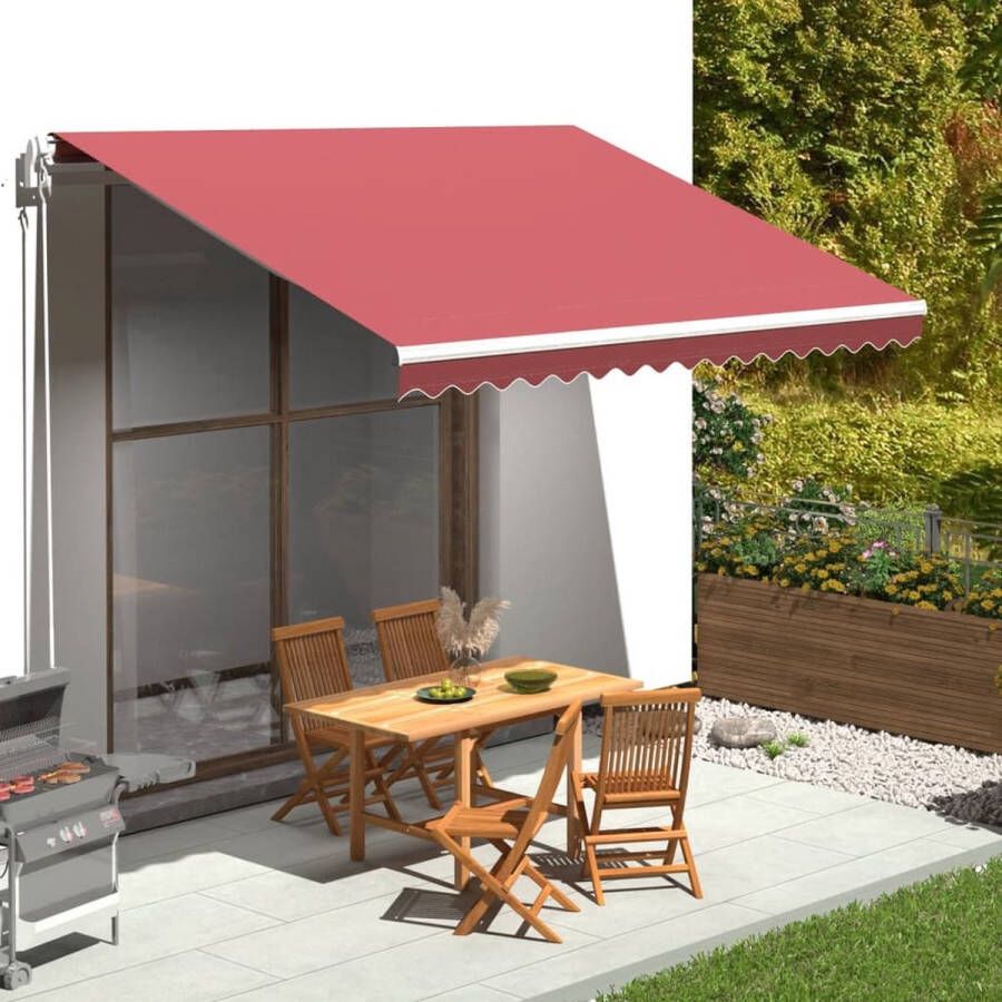 The Living Store Luifeldoek Bordeauxrood 380x345 cm UV-bestendig polyester Geschikt voor 4x3.5m frame