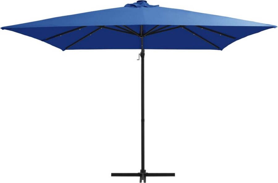 The Living Store Luxe Hangende Parasol LED-verlichting Azuurblauw 250 x 250 x 247 cm