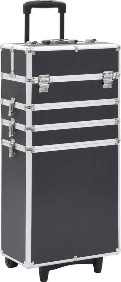 The Living Store Make-up Trolley Houten Beauty Organizer 37x22x78cm Zwart