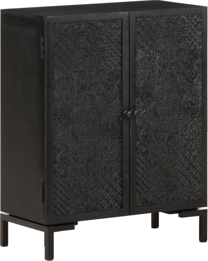 The Living Store Mangohouten Dressoir 60 x 30 x 76 cm Zwart afwerking Montage vereist