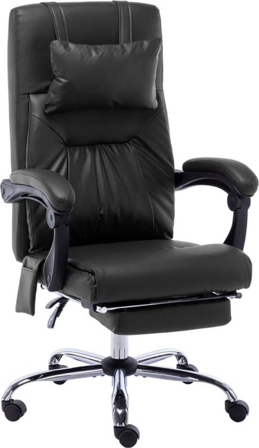 The Living Store Ergonomische Bureaustoel Massage en Ligfunctie Zwart 60 x 64 x (112 121) cm