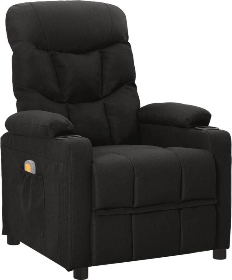 The Living Store Massagestoel stof zwart Fauteuil